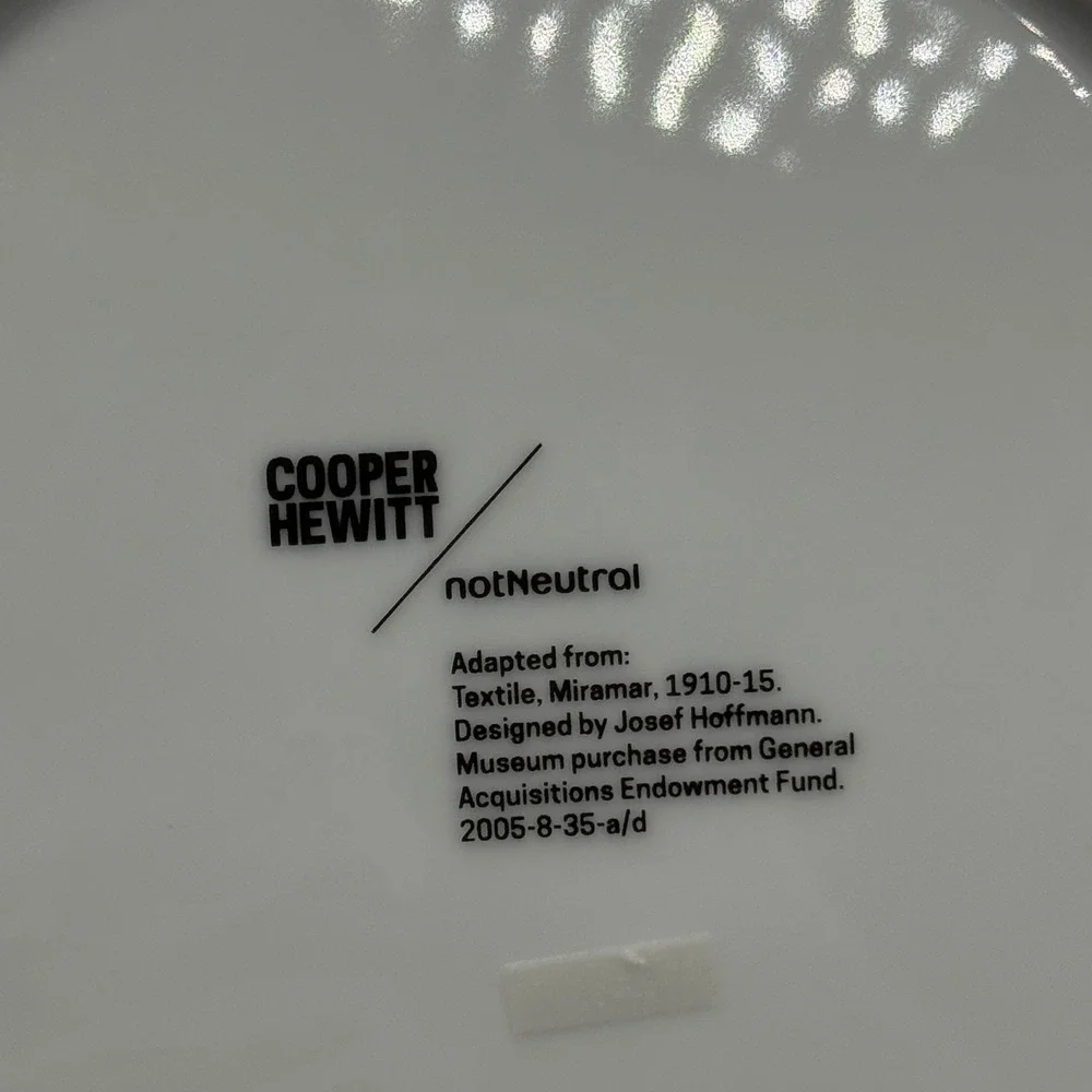 notNeutral Cooper Hewitt Josef Hoffmann Plates Set of 4 Black White Geometric